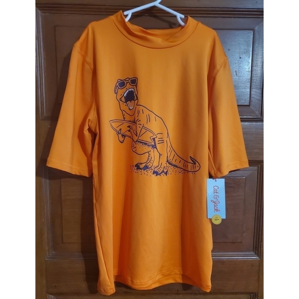 NEW Cat & Jack Boy Dinosaur Swim Rashguard